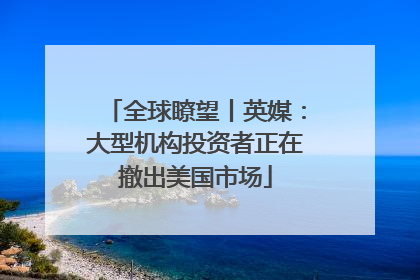 全球瞭望丨英媒：大型机构投资者正在撤出美国市场