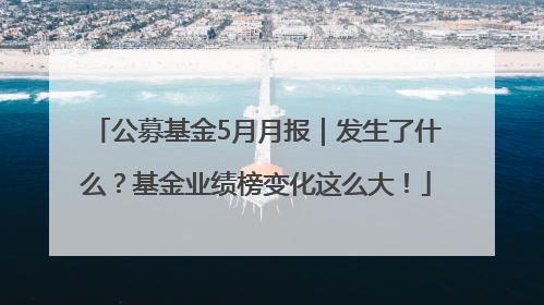 公募基金5月月报｜发生了什么？基金业绩榜变化这么大！