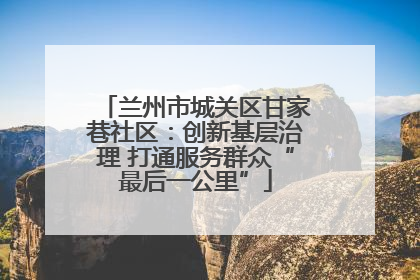 兰州市城关区甘家巷社区：创新基层治理 打通服务群众“最后一公里”