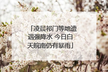 凌晨祁门等地遭遇强降水 今日白天皖南仍有暴雨