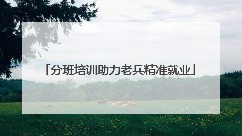 分班培训助力老兵精准就业