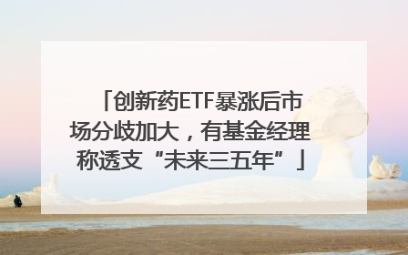 创新药ETF暴涨后市场分歧加大，有基金经理称透支“未来三五年”