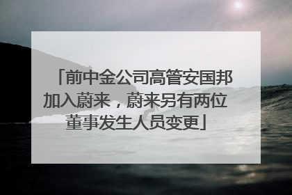 前中金公司高管安国邦加入蔚来，蔚来另有两位董事发生人员变更
