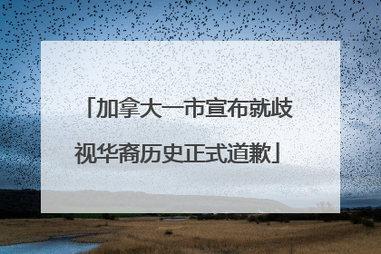 加拿大一市宣布就歧视华裔历史正式道歉