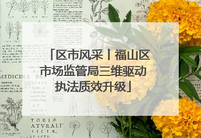 区市风采丨福山区市场监管局三维驱动执法质效升级