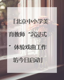 北京中小学美育教师“沉浸式”体验戏曲工作坊今日启动