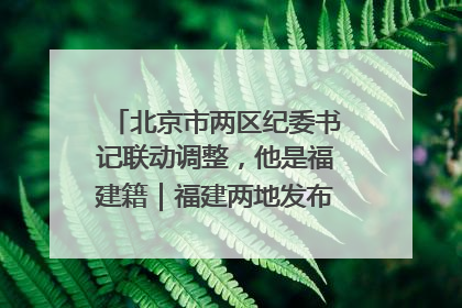 北京市两区纪委书记联动调整，他是福建籍｜福建两地发布一批人事消息