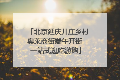 北京延庆井庄乡村奥莱商街端午开街 一站式逛吃游购