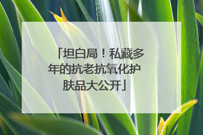坦白局！私藏多年的抗老抗氧化护肤品大公开