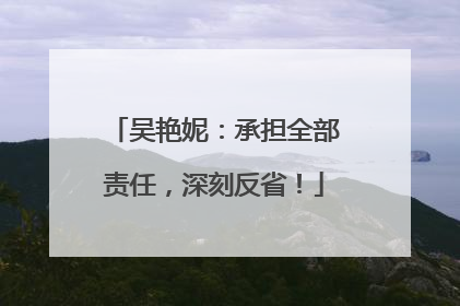 吴艳妮：承担全部责任，深刻反省！