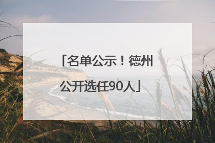 名单公示！德州公开选任90人