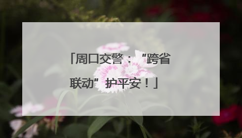 周口交警：“跨省联动”护平安！