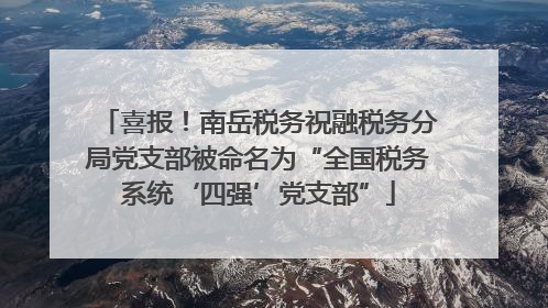 喜报！南岳税务祝融税务分局党支部被命名为“全国税务系统‘四强’党支部”