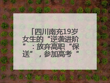 四川南充19岁女生的“逆袭进阶”：放弃高职“保送”，参加高考“直升”本科