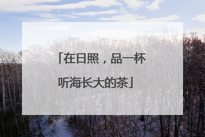 在日照，品一杯听海长大的茶