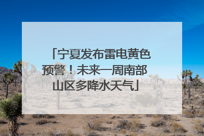 宁夏发布雷电黄色预警！未来一周南部山区多降水天气