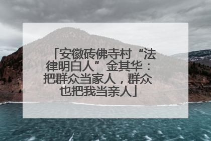 安徽砖佛寺村“法律明白人”金其华：把群众当家人，群众也把我当亲人
