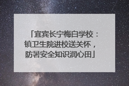 宜宾长宁梅白学校：镇卫生院进校送关怀，防暑安全知识润心田