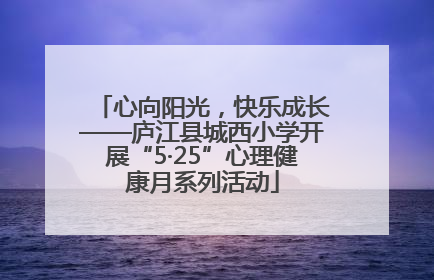 心向阳光，快乐成长——庐江县城西小学开展“5·25”心理健康月系列活动