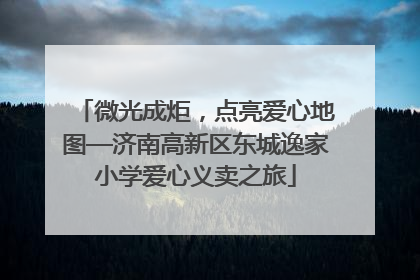 微光成炬，点亮爱心地图—济南高新区东城逸家小学爱心义卖之旅