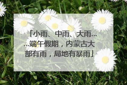 小雨、中雨、大雨……端午假期，内蒙古大部有雨，局地有暴雨