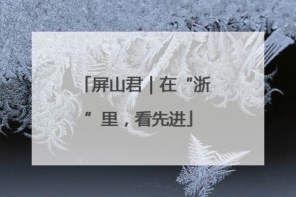 屏山君｜在“浙”里，看先进