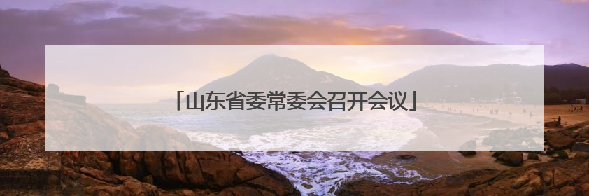 山东省委常委会召开会议