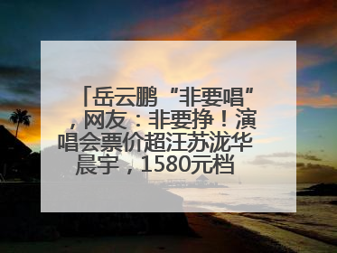 岳云鹏“非要唱”，网友：非要挣！演唱会票价超汪苏泷华晨宇，1580元档20秒抢空
