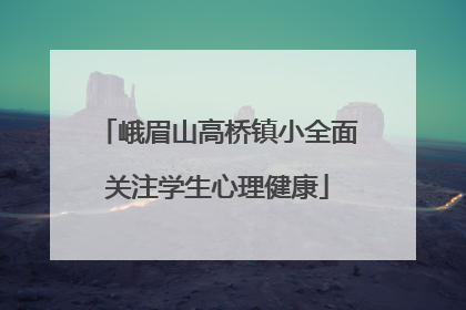 峨眉山高桥镇小全面关注学生心理健康