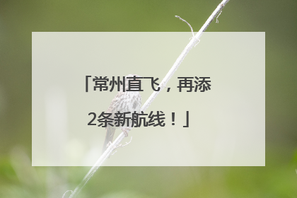 常州直飞，再添2条新航线！