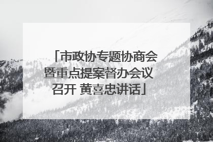 市政协专题协商会暨重点提案督办会议召开 黄喜忠讲话
