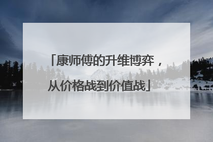 康师傅的升维博弈，从价格战到价值战