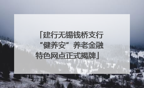 建行无锡钱桥支行“健养安”养老金融特色网点正式揭牌
