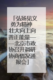 弘扬见义勇为精神 壮大向上向善正能量——北京市政协召开调研协商情况通报会