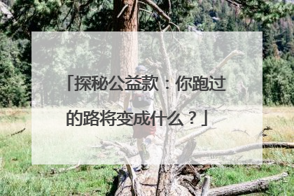 探秘公益款：你跑过的路将变成什么？