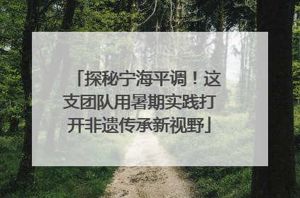 探秘宁海平调！这支团队用暑期实践打开非遗传承新视野