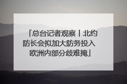 总台记者观察丨北约防长会拟加大防务投入 欧洲内部分歧难掩