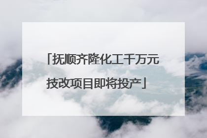 抚顺齐隆化工千万元技改项目即将投产