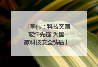 李伟：科技突围 玻纤先锋 为国家科技安全铸盾