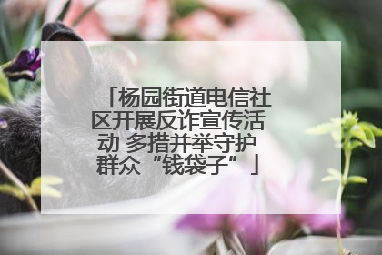 杨园街道电信社区开展反诈宣传活动 多措并举守护群众“钱袋子”