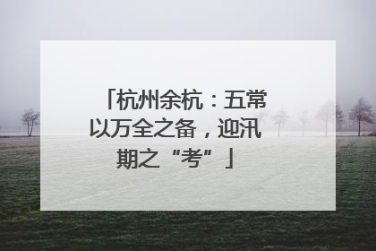 杭州余杭：五常以万全之备，迎汛期之“考”