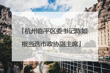 杭州临平区委书记陈如根当选市政协副主席