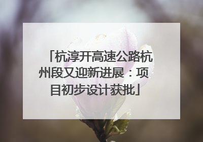 杭淳开高速公路杭州段又迎新进展：项目初步设计获批