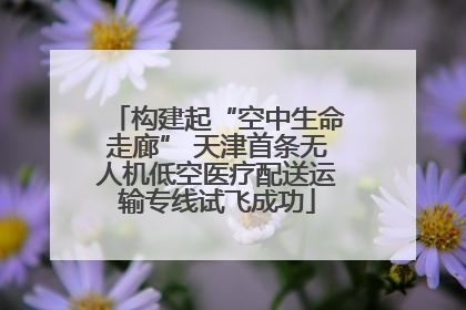 构建起“空中生命走廊” 天津首条无人机低空医疗配送运输专线试飞成功