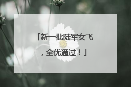 新一批陆军女飞，全优通过！