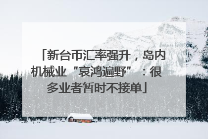 新台币汇率强升，岛内机械业“哀鸿遍野”：很多业者暂时不接单