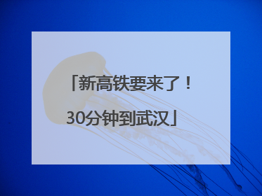 新高铁要来了！30分钟到武汉