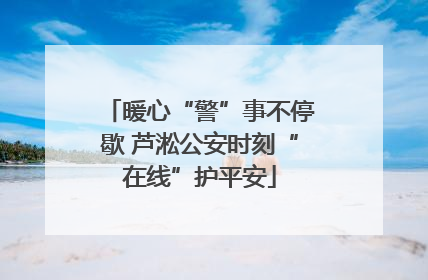 暖心“警”事不停歇 芦淞公安时刻“在线”护平安