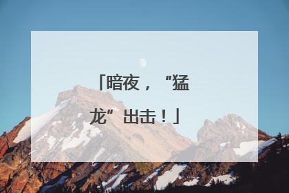 暗夜，“猛龙”出击！