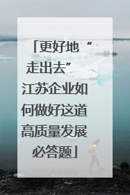 更好地“走出去” 江苏企业如何做好这道高质量发展必答题